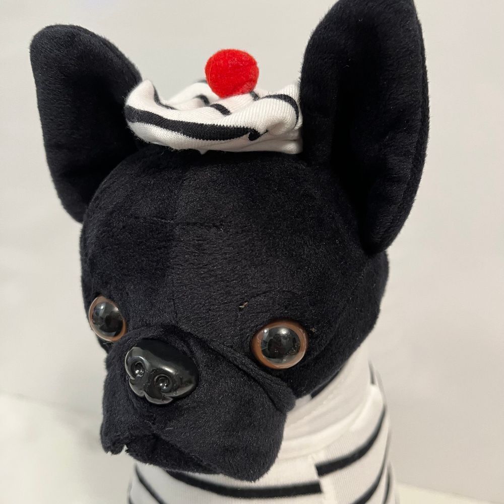 French Bulldog Boston Terrier Dog 13" Stuffed Animal French Navy Plush Toy - Picture 4 of 11